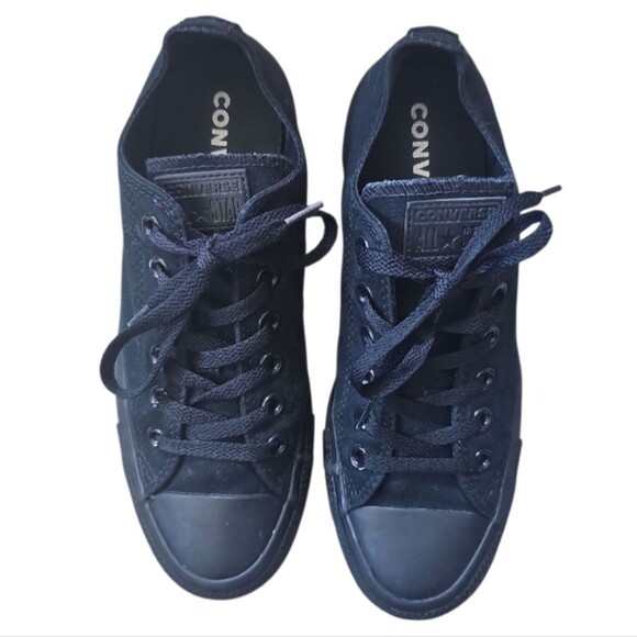 Monochromatic Black Low Ox Converse Sneakers Men’s Size 6 Casual Streetwear - Picture 5 of 12